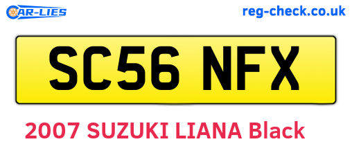 SC56NFX are the vehicle registration plates.
