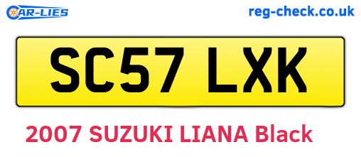 SC57LXK are the vehicle registration plates.