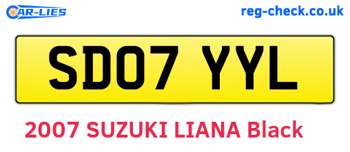 SD07YYL are the vehicle registration plates.
