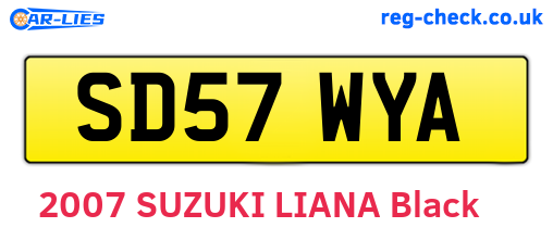 SD57WYA are the vehicle registration plates.