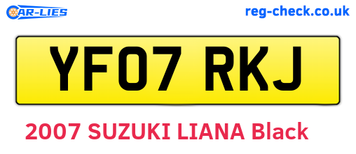 YF07RKJ are the vehicle registration plates.