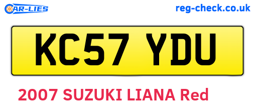 KC57YDU are the vehicle registration plates.