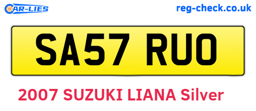 SA57RUO are the vehicle registration plates.
