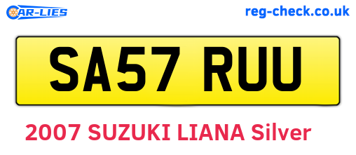 SA57RUU are the vehicle registration plates.