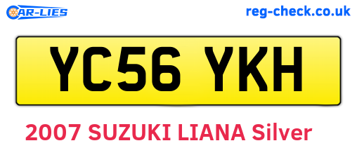 YC56YKH are the vehicle registration plates.