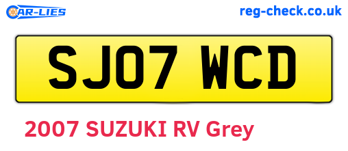 SJ07WCD are the vehicle registration plates.
