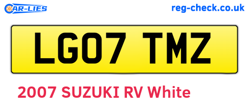 LG07TMZ are the vehicle registration plates.