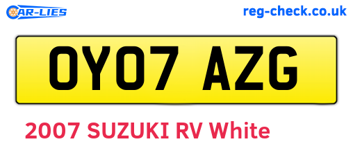 OY07AZG are the vehicle registration plates.