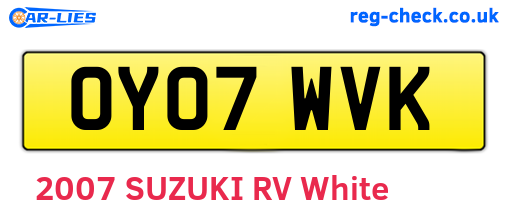 OY07WVK are the vehicle registration plates.