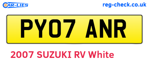 PY07ANR are the vehicle registration plates.