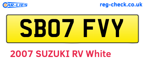 SB07FVY are the vehicle registration plates.