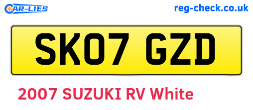 SK07GZD are the vehicle registration plates.