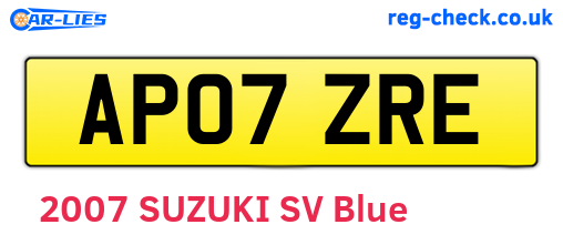 AP07ZRE are the vehicle registration plates.