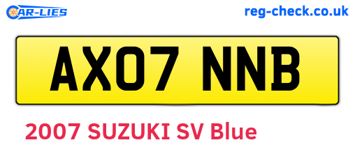 AX07NNB are the vehicle registration plates.