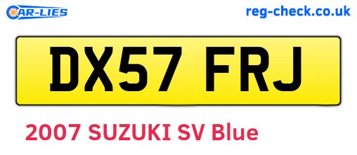 DX57FRJ are the vehicle registration plates.