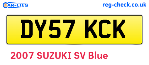 DY57KCK are the vehicle registration plates.