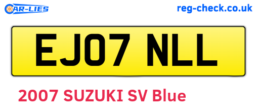 EJ07NLL are the vehicle registration plates.