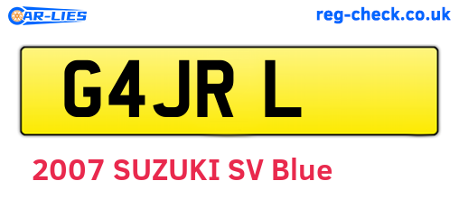 G4JRL are the vehicle registration plates.