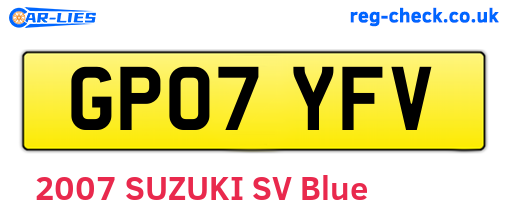 GP07YFV are the vehicle registration plates.