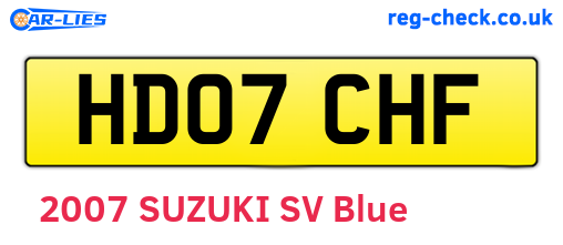 HD07CHF are the vehicle registration plates.