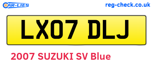 LX07DLJ are the vehicle registration plates.