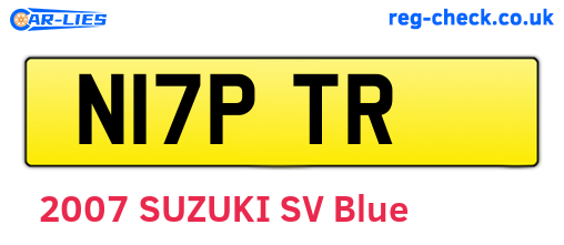 N17PTR are the vehicle registration plates.