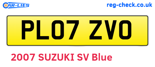 PL07ZVO are the vehicle registration plates.