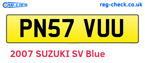 PN57VUU are the vehicle registration plates.