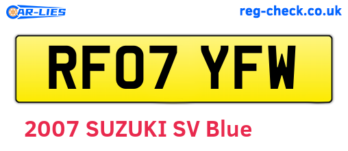 RF07YFW are the vehicle registration plates.
