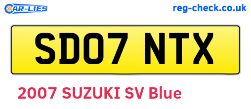 SD07NTX are the vehicle registration plates.