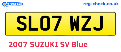 SL07WZJ are the vehicle registration plates.