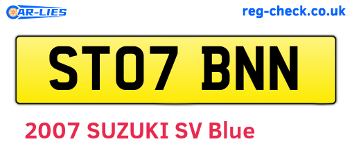 ST07BNN are the vehicle registration plates.