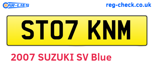 ST07KNM are the vehicle registration plates.