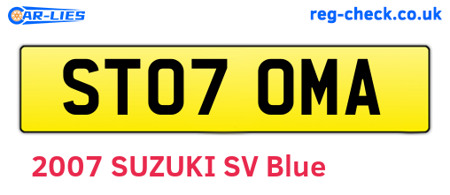ST07OMA are the vehicle registration plates.