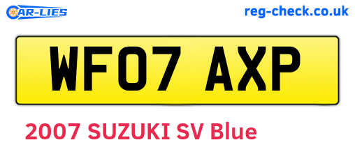 WF07AXP are the vehicle registration plates.