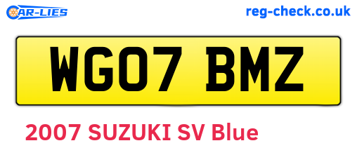 WG07BMZ are the vehicle registration plates.