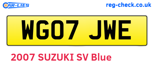 WG07JWE are the vehicle registration plates.