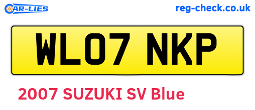 WL07NKP are the vehicle registration plates.