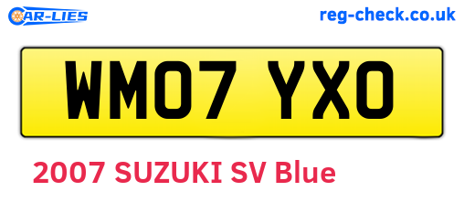 WM07YXO are the vehicle registration plates.