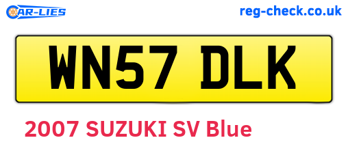 WN57DLK are the vehicle registration plates.