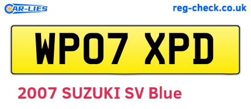 WP07XPD are the vehicle registration plates.