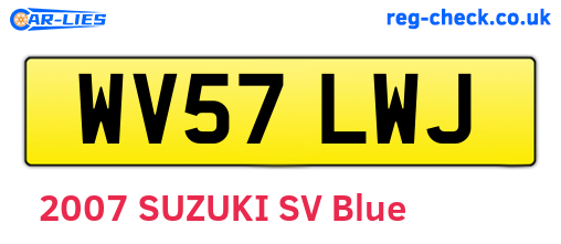 WV57LWJ are the vehicle registration plates.