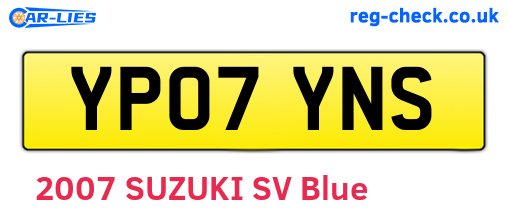 YP07YNS are the vehicle registration plates.