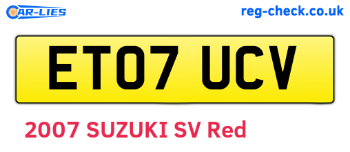ET07UCV are the vehicle registration plates.