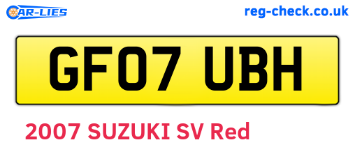 GF07UBH are the vehicle registration plates.