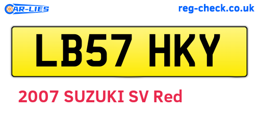 LB57HKY are the vehicle registration plates.