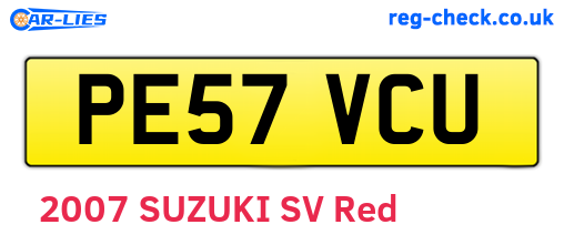 PE57VCU are the vehicle registration plates.