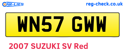 WN57GWW are the vehicle registration plates.