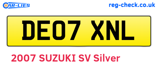 DE07XNL are the vehicle registration plates.
