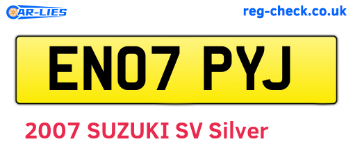 EN07PYJ are the vehicle registration plates.